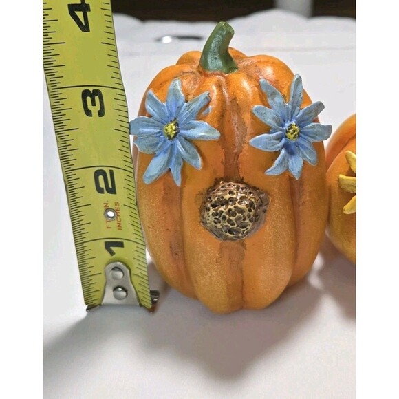 Pumpkin Fall Floral Decor Set Ceramic Rustic Orange Rustic Farmhouse Decoration - Picture 10 of 11